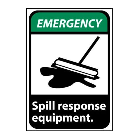 National Marker Co Emergency Sign 14x10 Vinyl - Spill Response Equipment EGA1PB